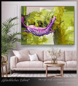 Glückliches Zebra im Raum