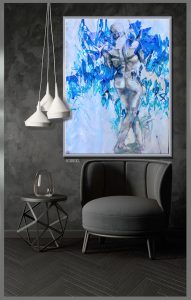 Blauer Engel im Raum